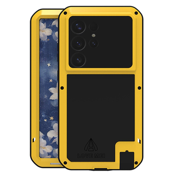 Love Mei Case for Samsung Galaxy S25 Ultra, armored with glass, yellow