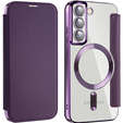 Flip case for Samsung Galaxy S22 5G, RFID Wallet MagSafe CamShield, purple