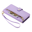 Flip case for iPhone 16 Pro Max, Wallet Zipper Pocket, purple