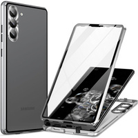 Case for Samsung Galaxy S23, Magnetic Dual Glass, silver