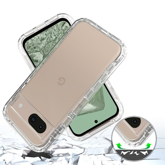 Case for Google Pixel 8A, Shockproof, with film, transparent