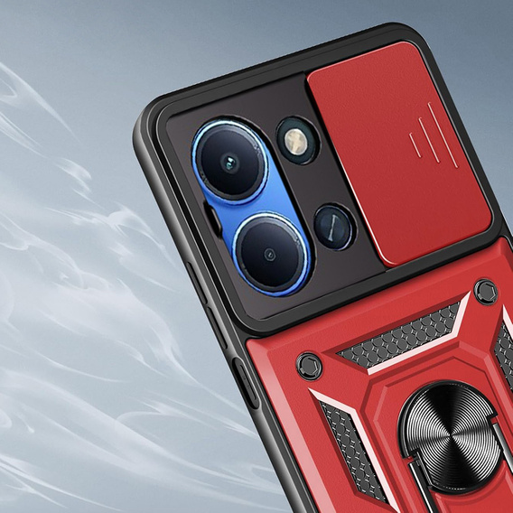 Armoured case for Xiaomi Redmi 15C 4G/LTE, with camera protection, with stand, red