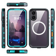 Case for iPhone 17, Waterproof IP68, SHELLBOX MagSafe, blue