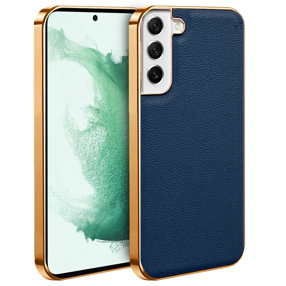 Case for Samsung Galaxy S22+ Plus, Cowhide Leather, blue
