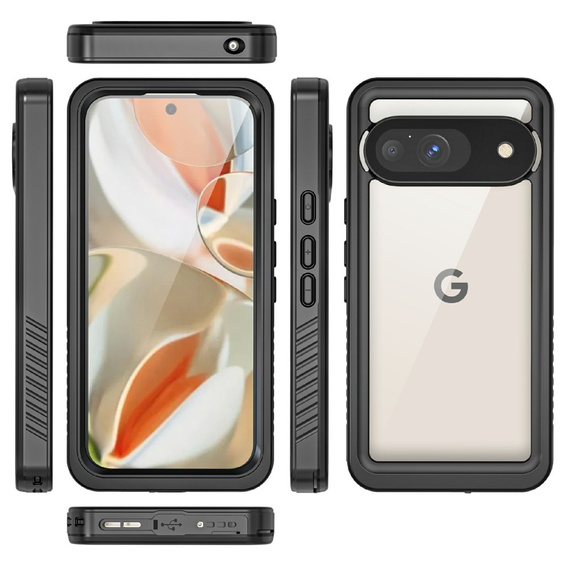 IP68 Waterproof Case for Google Pixel 9, Redpepper, black