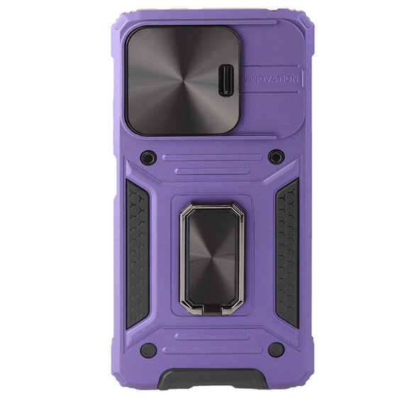 Armored Case for Xiaomi Redmi Note 13 Pro 5G, CamShield Slide, purple + Tempered Glass 9H