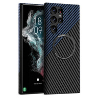 Case for Samsung Galaxy S22 Ultra, Magsafe Slim Carbon, black / blue