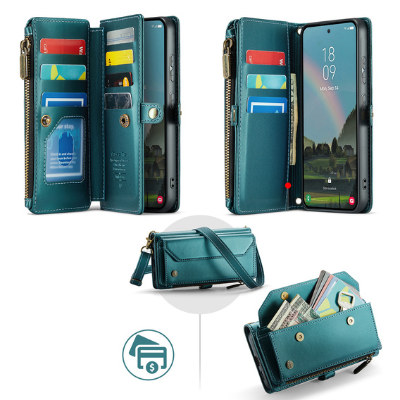 CASEME RFID Leather Wallet Case for Samsung Galaxy S26, green