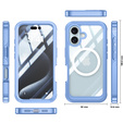 Case for iPhone 16 Plus, Shockproof, with glass, for MagSafe, blue