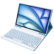 Case + keyboard Apple iPad Air 11" 6 gen. 2024, Leather Pen Slot, light blue