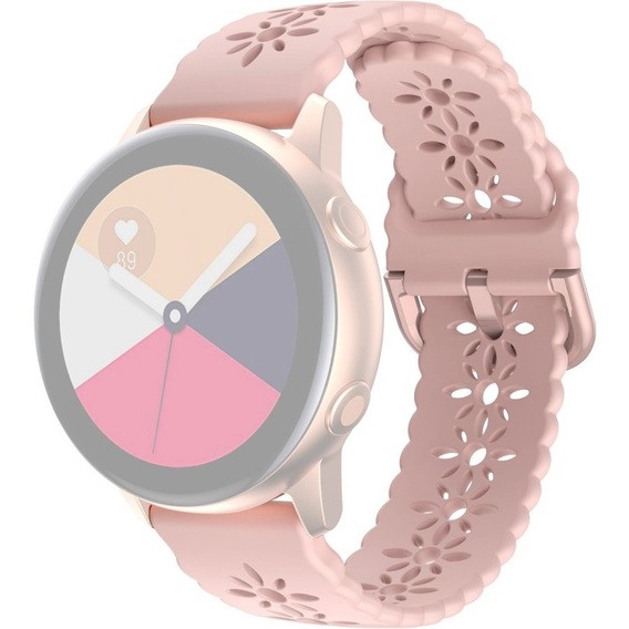 Silicone strap for 22mm Soft Hollowed-out, Pink