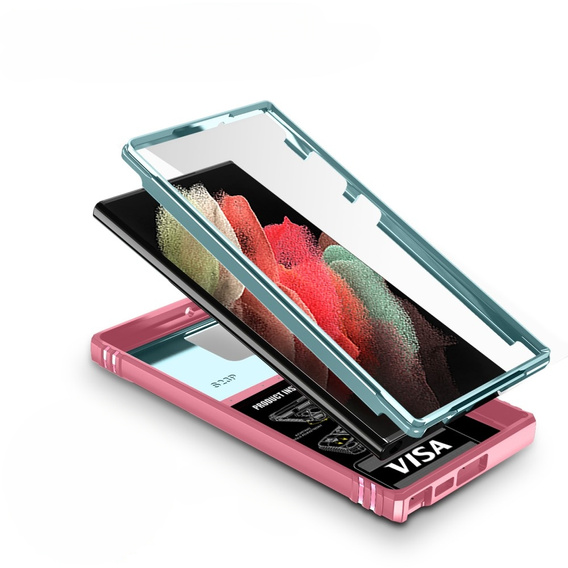 Case for Samsung Galaxy S23 Ultra, CamShield Slide, green / pink