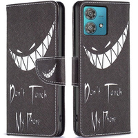 Flip case for Motorola Edge 40 Neo, Wallet, Don't Touch My Phone, black