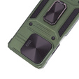 Armored Case for Xiaomi Redmi Note 13 5G, CamShield Slide, green + Tempered Glass 9H