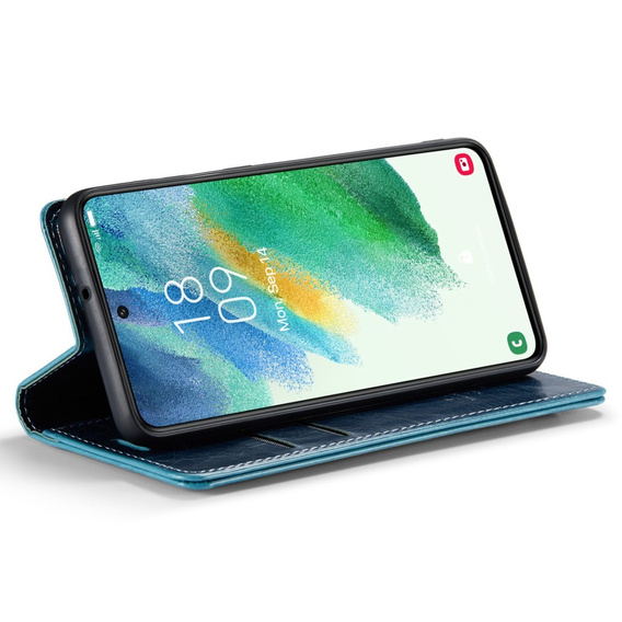 CASEME flip case for Samsung Galaxy S21 FE, Waxy Textublue, blue