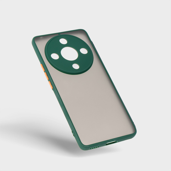 Silicone case for Honor Magic 6 Lite 5G, with camera protection, transparent / green