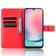Flip case for Samsung Galaxy M55 5G, Crazy Horse Wallet, red