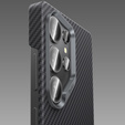BENKS Kevlar Case for Samsung Galaxy S25+ Plus, for MagSafe, Carbon Fiber, black
