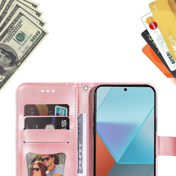 Flip case for Xiaomi Redmi Note 13 Pro 5G, Mandala, pink rose gold