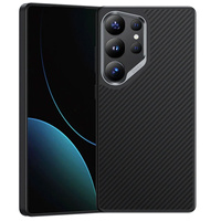 BENKS Kevlar Case for Samsung Galaxy S25 Ultra, for MagSafe, Carbon Fiber, black