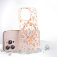 Magnetic case with floral laser pattern for iPhone 16 Pro