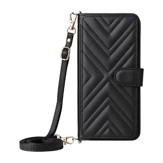 Crossbody Leather Wallet flip case for Xiaomi Redmi A5, black
