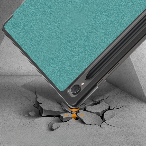 Case for Samsung Galaxy Tab S9, Smartcase with stylus space, green