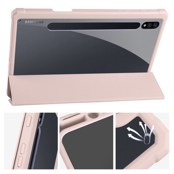 Case for Samsung Galaxy Tab S7 Plus / Tab S7 FE, Smartcase Hybrid, with stylus space, pink