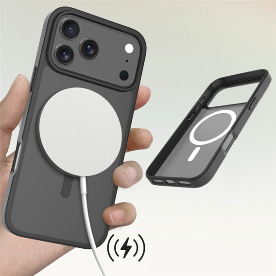 Matt Case for iPhone 17 Pro Max, for MagSafe, translucent black