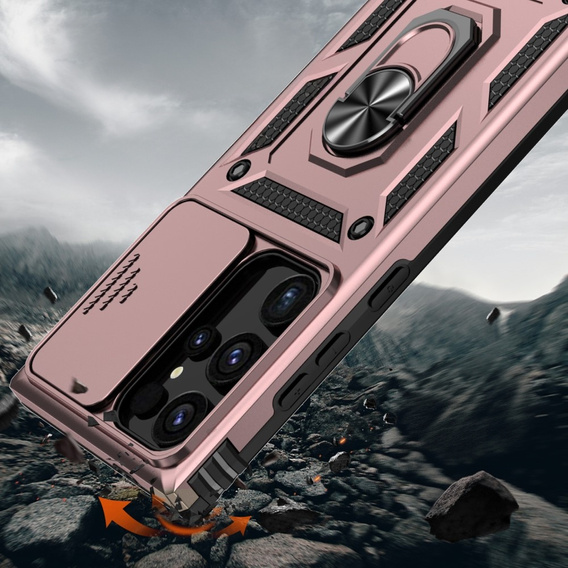 Case for Samsung Galaxy S24 Ultra, CamShield Slide, pink rose gold