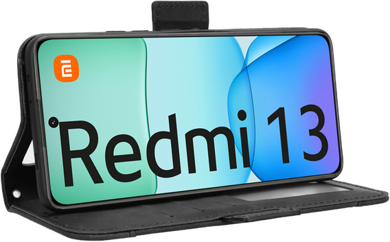 Flip case for Xiaomi Redmi 13, Card Slot, black