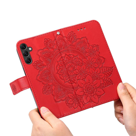 Flip case for Samsung Galaxy A14 4G/5G, Mandala Flower, red