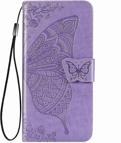 Flip case for Infinix Hot 50 4G, Butterfly, purple