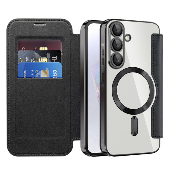 Flip case for Samsung Galaxy A36, RFID Wallet MagSafe CamShield, black