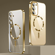 Case for Samsung Galaxy S23 Plus, Electro MagSafe, gold + Screen Glass