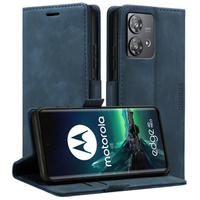 Case for Motorola Edge 40 Neo, ERBORD Vintage, wallet with flap, blue