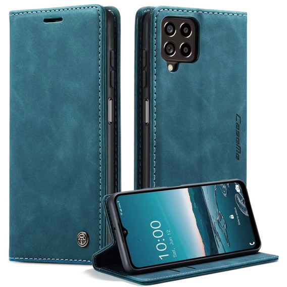 CASEME case for Samsung Galaxy M33 5G, Leather Wallet Case, blue