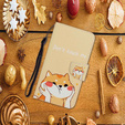 Flip case for Xiaomi Redmi 13C / Poco C65, Wallet, Akita Dog, cream