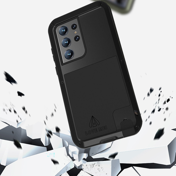 Love Mei Case for Samsung Galaxy S23 Ultra, armored without glass, black