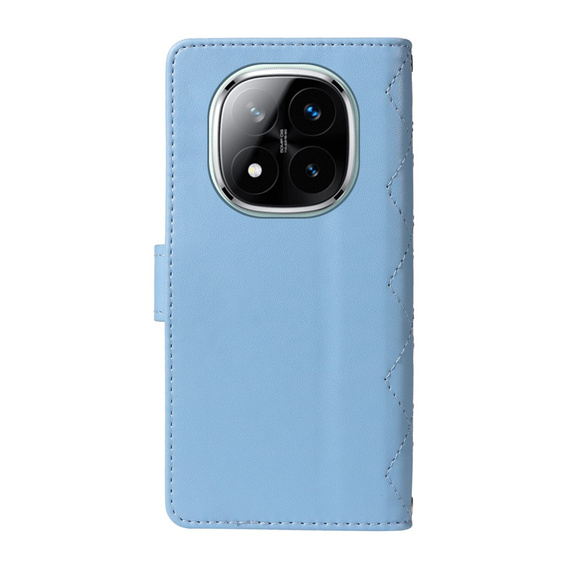 Flip case for Xiaomi Redmi Note 14 Pro 5G / Xiaomi Redmi Note 14 Pro+ 5G / Xiaomi Poco X7 5G, Rhombus Crossbody Leather, blue