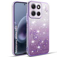 Case for Motorola Moto G86 5G, Glitter Flower, purple