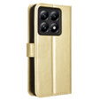 Flip case for Xiaomi 14T Pro, Crazy Horse Wallet, gold