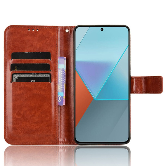 Flip case for Xiaomi Redmi Note 13 Pro 5G, Crazy Horse Wallet, brown