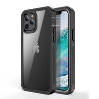 Case for iPhone 12/12 Pro, Shockproof, with film, black