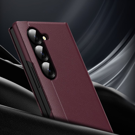 Flip case for Samsung Z Fold6 5G, Smart View Wallet, maroon