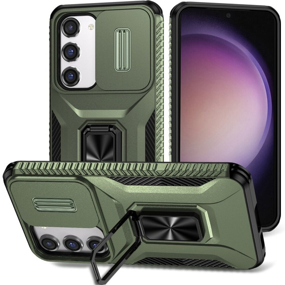 Case for Samsung Galaxy S23, Slide Lens Lid, Green