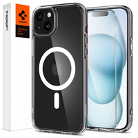 Spigen MagSafe Case for iPhone 15, Ultra Hybrid, transparent / white + 9H Tempered Glass