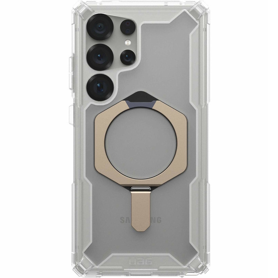 Urban Armor Gear case for Galaxy S25 Ultra, Plasma XTE MagSafe Kickstand, transparent / gray