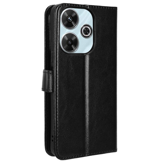 Flip case for Xiaomi Redmi 13, Crazy Horse Wallet, black