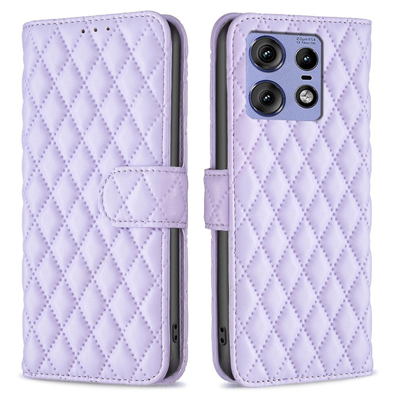 Flip case for Motorola Edge 50 Pro 5G, Wallet, BINFEN COLOR, purple
